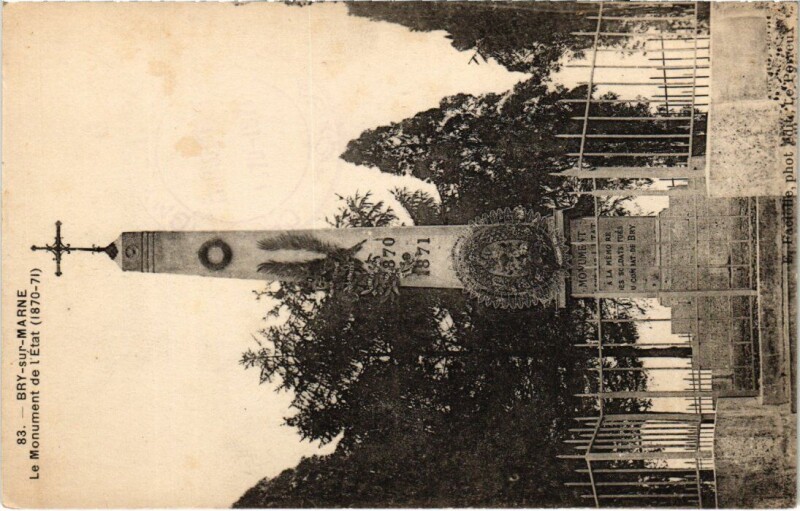 Carte postale ancienne Bry-sur-Marne Le Monument de l'Etat à Bry-sur-Marne