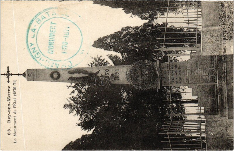 Carte postale ancienne Bry-sur-Marne Le Monument de l'Etat à Bry-sur-Marne