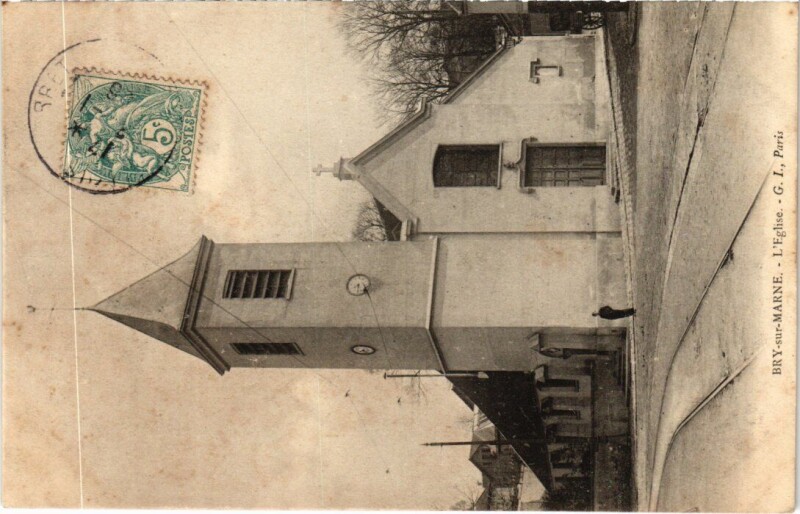 Carte postale ancienne Bry-sur-Marne Eglise à Bry-sur-Marne