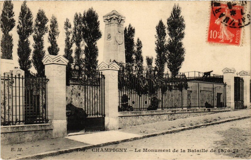 Carte postale ancienne Champigny-sur-Marne Monument de la Bataille de 1870-71 à Champigny-sur-Marne