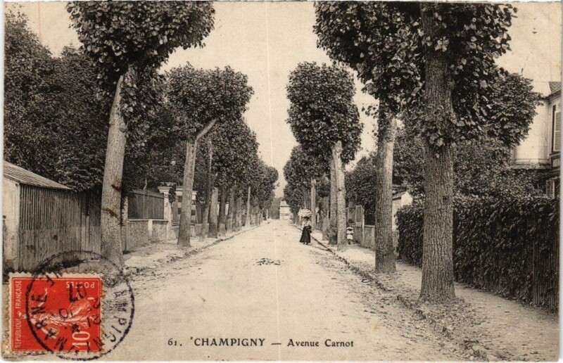 Carte postale ancienne Champigny-sur-Marne Avenue Carnot à Champigny-sur-Marne