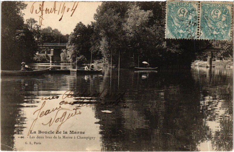Carte postale ancienne Champigny-sur-Marne Les Deux Bras de la Marne à Champigny-sur-Marne