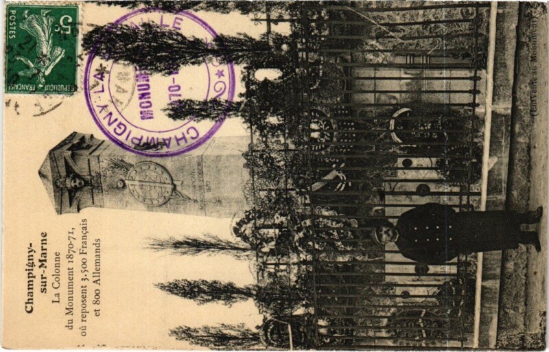 Carte postale ancienne Champigny-sur-Marne La Colonne du Monument à Champigny-sur-Marne