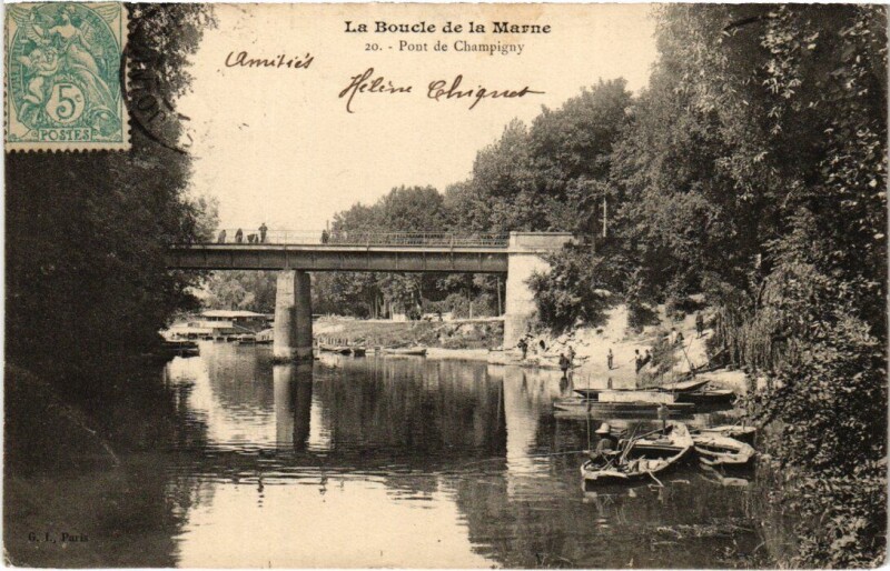 Carte postale ancienne Champigny-sur-Marne Pont à Champigny-sur-Marne