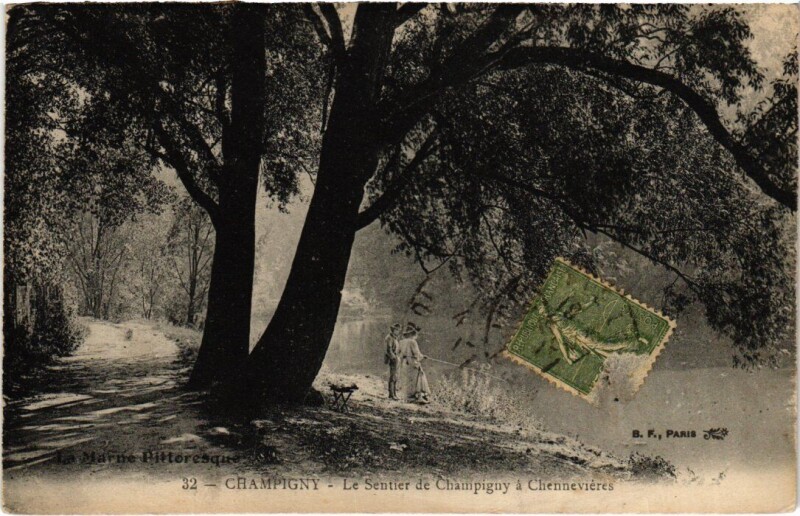 Carte postale ancienne Champigny-sur-Marne Le Sentier de Champigny a Chennevieres à Champigny-sur-Marne