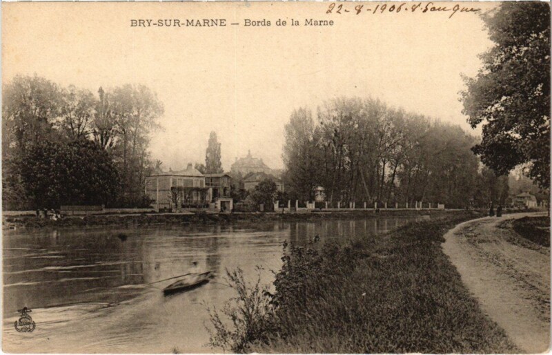 Carte postale ancienne Bry-sur-Marne Bords de la Marne à Bry-sur-Marne