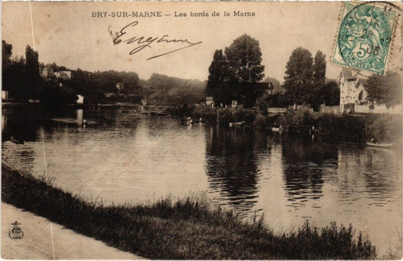 Carte postale ancienne Bry-sur-Marne Les Bords de la Marne à Bry-sur-Marne