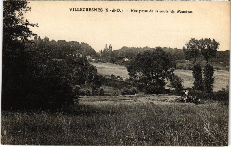 Carte postale ancienne Villecresnes Vue prise de la Route de Mandres à Villecresnes