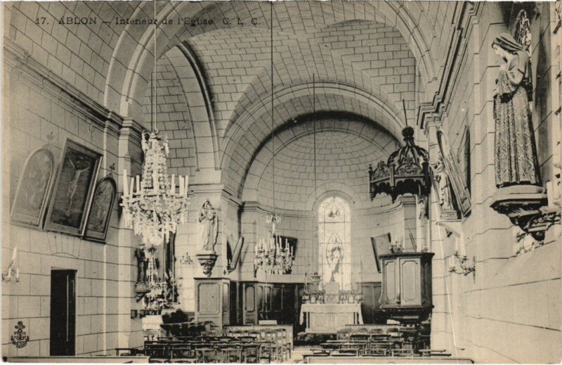 Carte postale ancienne Ablon-sur-Seine Interieur de l'Eglise à Ablon-sur-Seine