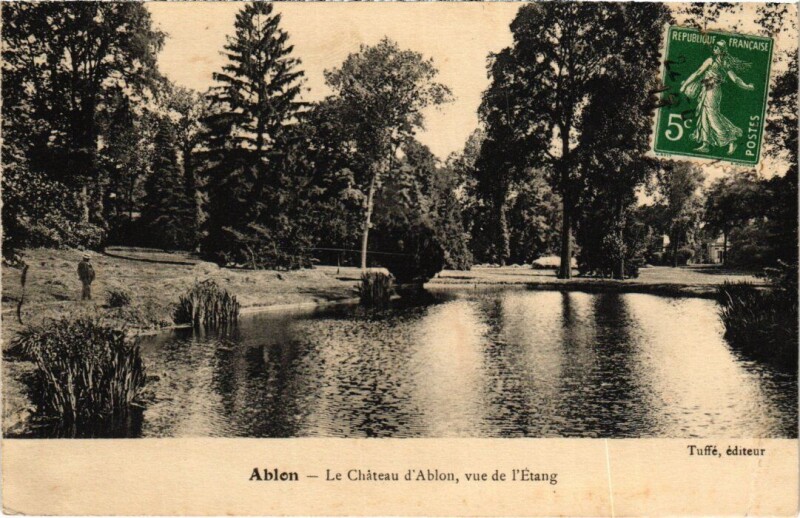 Carte postale ancienne Ablon-sur-Seine Le Chateau d'Ablon - Vue de l'Etang à Ablon-sur-Seine