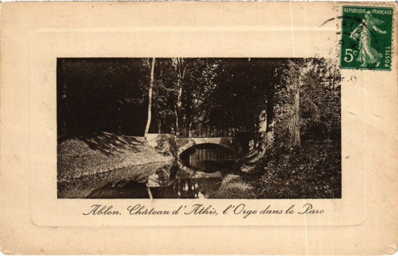 Carte postale ancienne Ablon-sur-Seine Chateau d'Athis - L'Orge dans le Parc à Ablon-sur-Seine