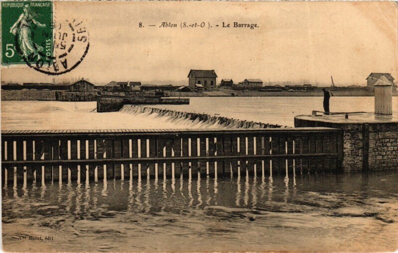 Carte postale ancienne Ablon-sur-Seine Le Barrage à Ablon-sur-Seine