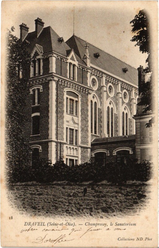 Carte postale ancienne Draveil Champrosay Le Sanatorium à Draveil
