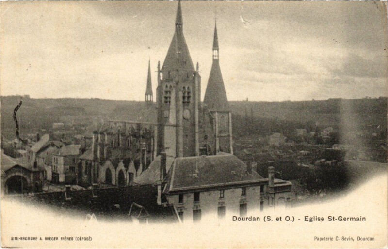 Carte postale ancienne Dourdan Eglise Saint-Germain à Dourdan