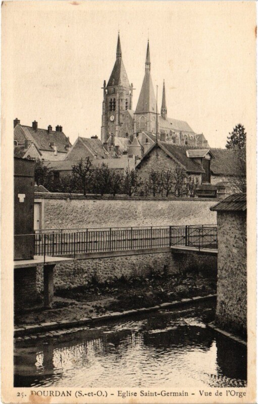 Carte postale ancienne Dourdan Eglise Saint-Germain à Dourdan