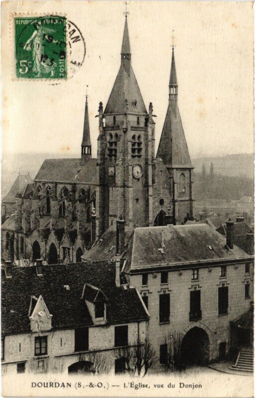 Carte postale ancienne Dourdan Eglise à Dourdan