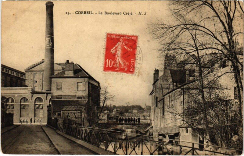 Carte postale ancienne Corbeil Boulevard Crete