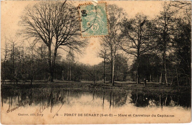 Carte postale ancienne Draveil Foret de Senart Mare et Carrefour du Capitane à Draveil