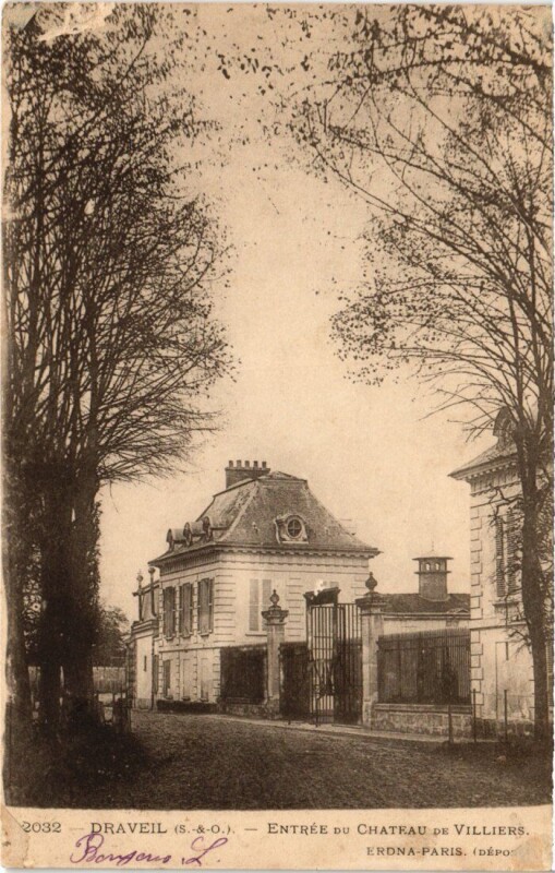 Carte postale ancienne Draveil Entree du Chateau de Villiers à Draveil