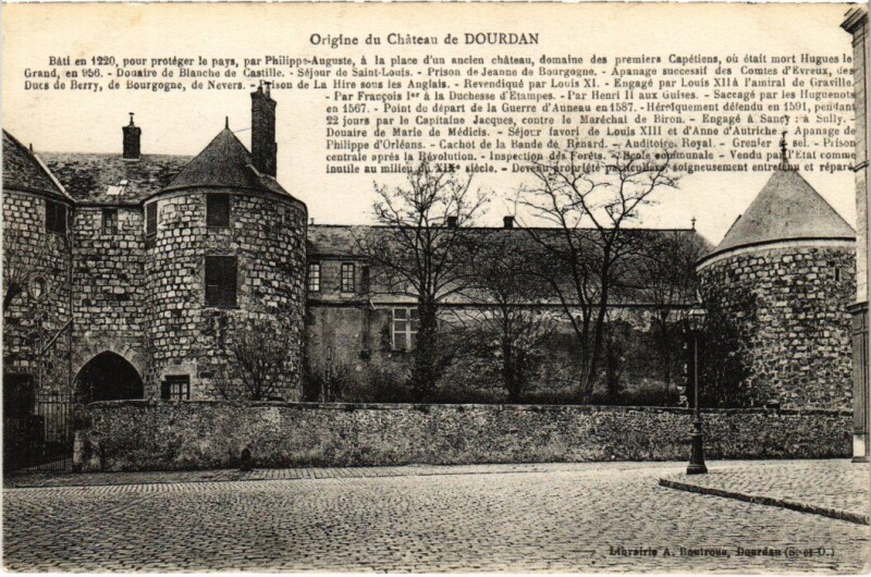 Carte postale ancienne Dourdan Origine du Chateau à Dourdan