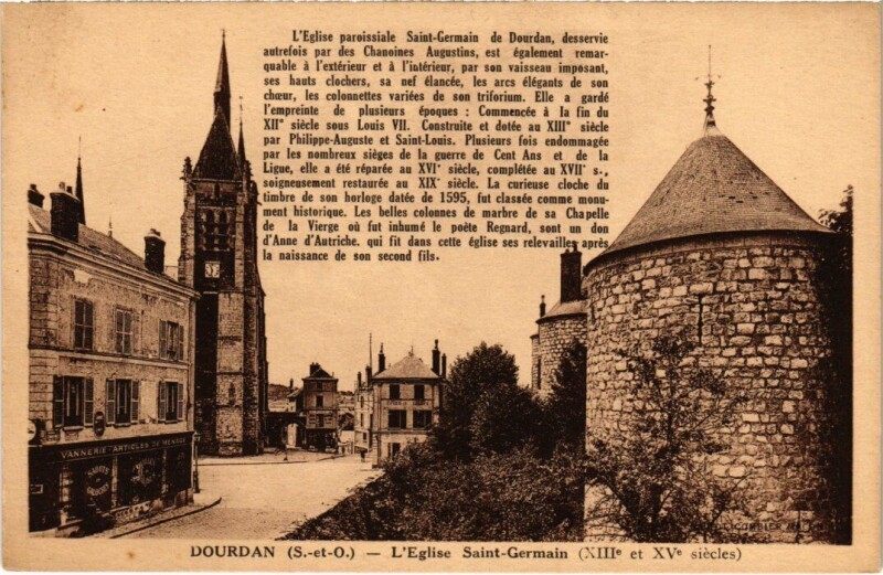 Carte postale ancienne Dourdan Eglise Saint-Germain à Dourdan
