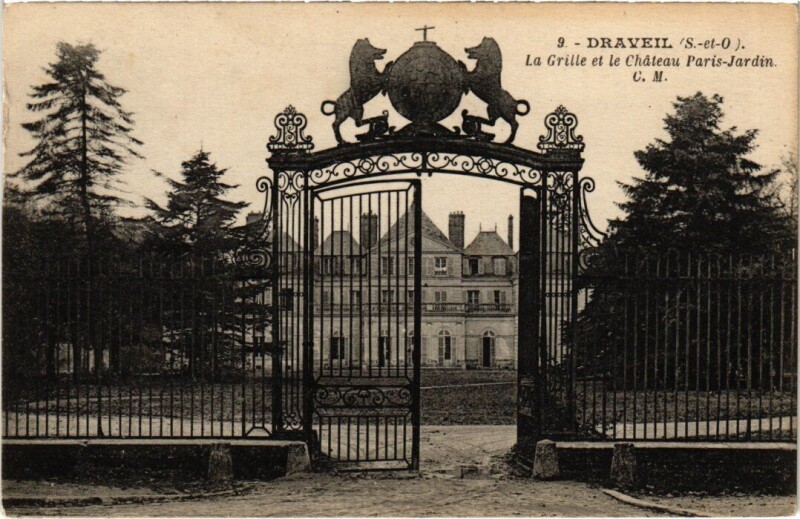 Carte postale ancienne Draveil La Grille et le Chateau Paris Jardin à Draveil