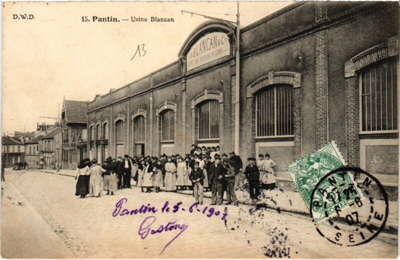 Carte postale ancienne Pantin Usine Blancan à Pantin