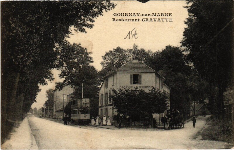 Carte postale ancienne Gournay-sur-Marne Restaurant Gravatte à Gournay-sur-Marne