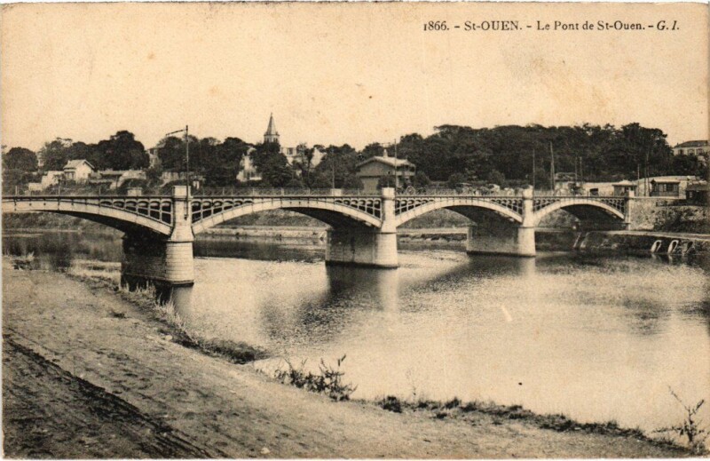 Carte postale ancienne Le Pont de Saint-Ouen à L'Île-Saint-Denis