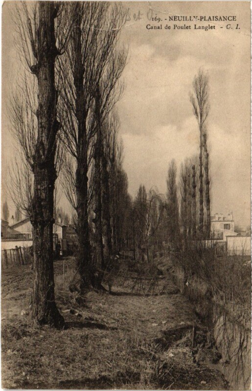 Carte postale ancienne Neuilly-Plaisance Canal de Poulet Langlet à Neuilly-Plaisance