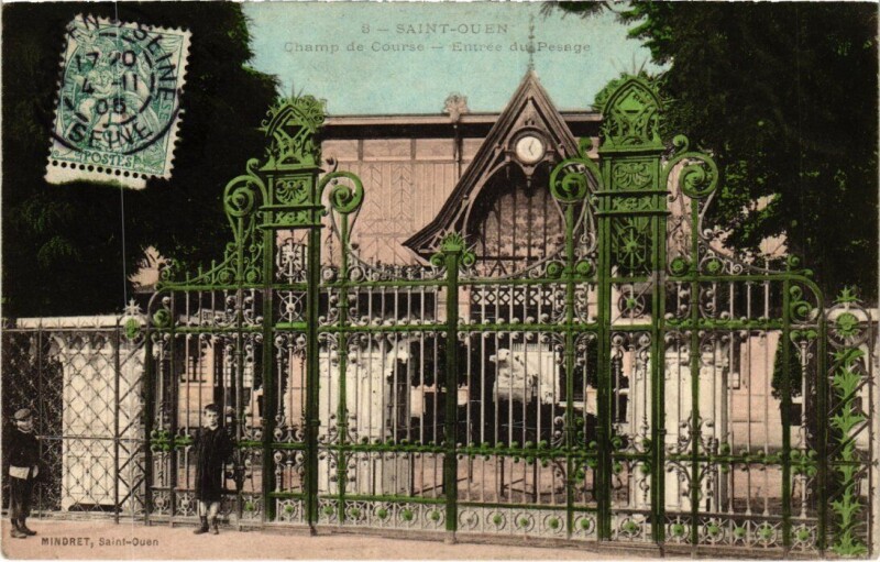 Carte postale ancienne Champ de Course - Entrée du Pesage à Saint-Ouen-sur-Seine