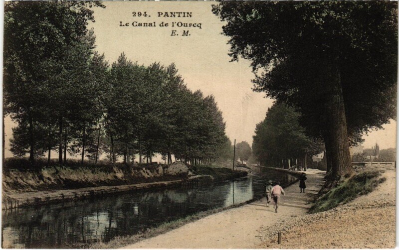 Carte postale ancienne Pantin Canal de l'Ourcq à Pantin