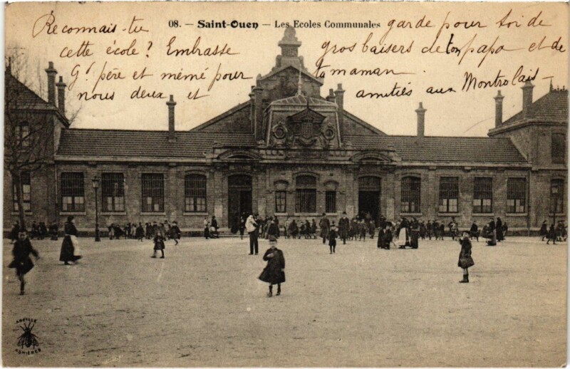 Carte postale ancienne Les Ecoles Communales à Saint-Ouen-sur-Seine