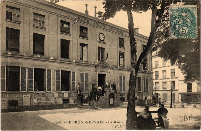 Carte postale ancienne Le Pre-Saint-Gervais Mairie