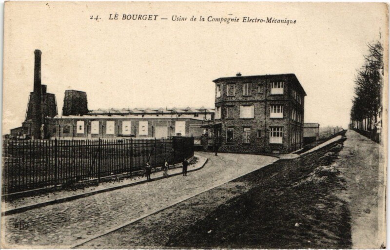 Carte postale ancienne Le Bourget Usine de la Compagnie Electro-Mecanique au Bourget