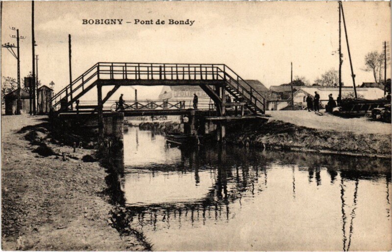 Carte postale ancienne Bobigny Pont de Bondy à Bobigny