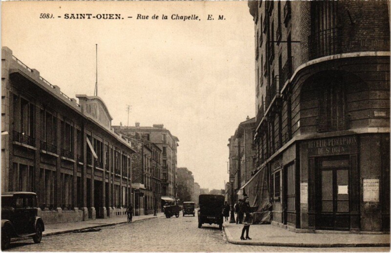 Carte postale ancienne Rue de la Chapelle à Saint-Ouen-sur-Seine