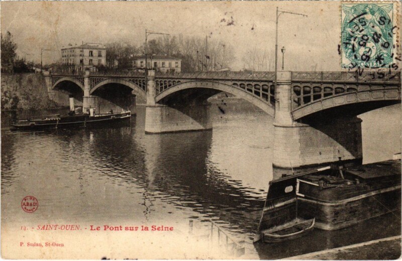 Carte postale ancienne Le Pont sur la Seine à Saint-Ouen-sur-Seine