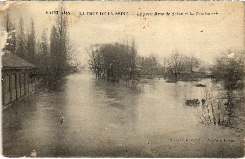 Carte postale ancienne Saint-Ouen Crue de la Seine - Flood Disaster à Saint-Aubin-lès-Elbeuf