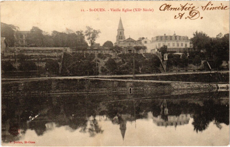 Carte postale ancienne Vieille Eglise à L'Île-Saint-Denis