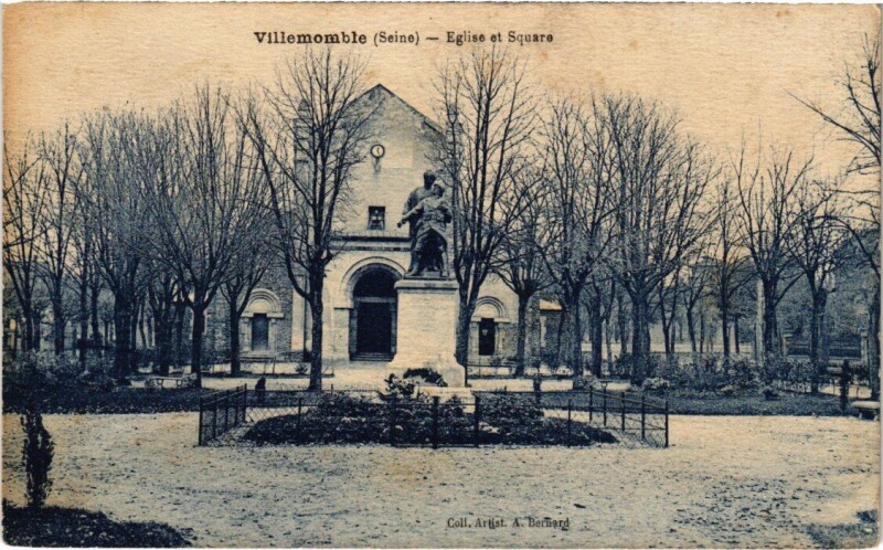Carte postale ancienne Villemomble Eglise et Square à Villemomble
