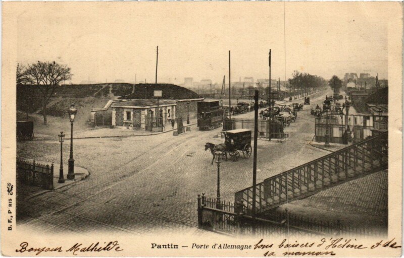 Carte postale ancienne Porte d'Allemagne à Paris 19e