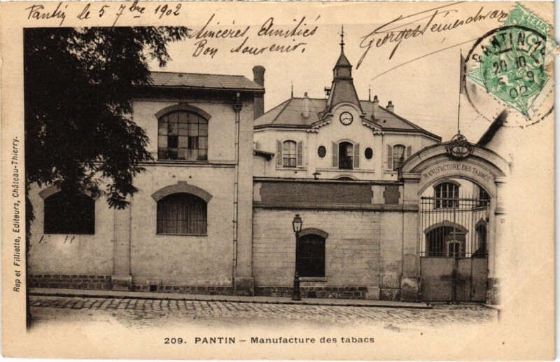 Carte postale ancienne Pantin Manufacture des Tabacs à Pantin