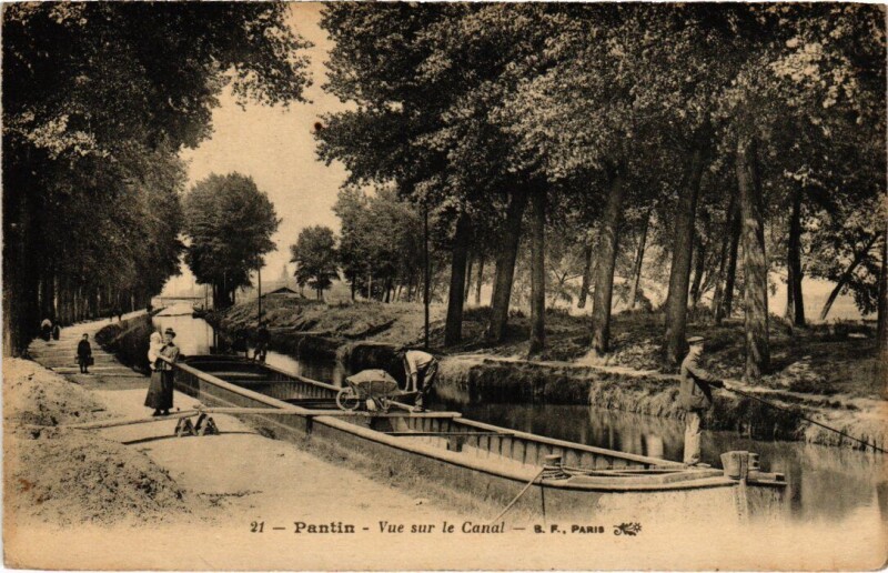 Carte postale ancienne Pantin Vue sur le Canal à Pantin