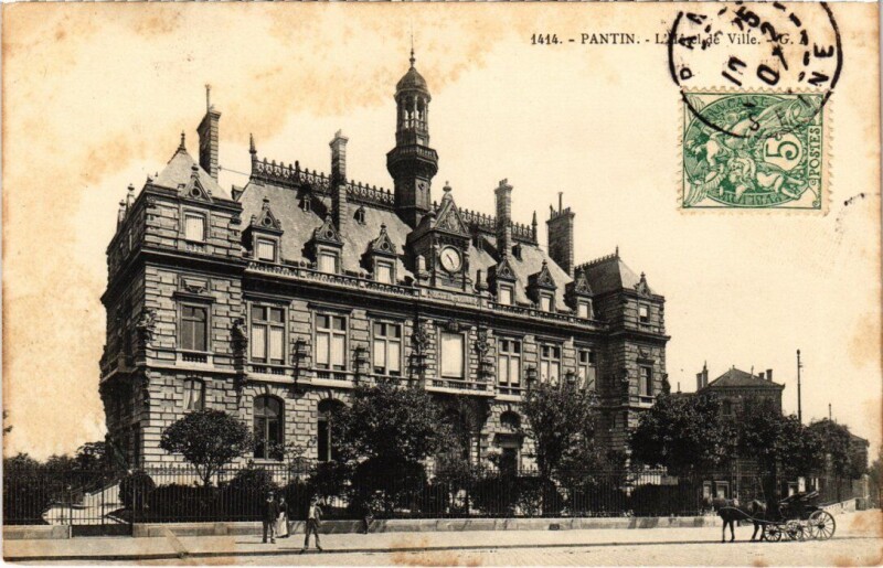 Carte postale ancienne Pantin Hotel de Ville à Pantin