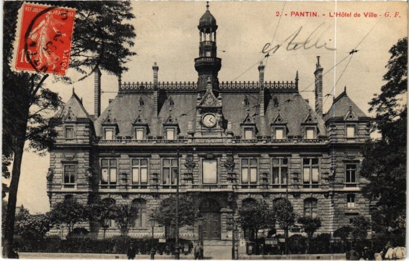 Carte postale ancienne Pantin Hotel de Ville à Pantin