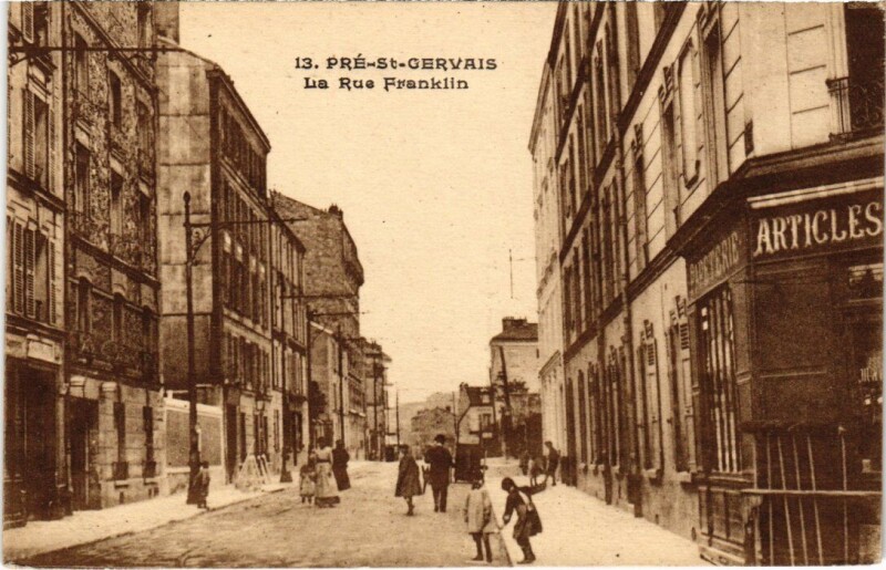 Carte postale ancienne Le Pre-Saint-Gervais Rue Franklin