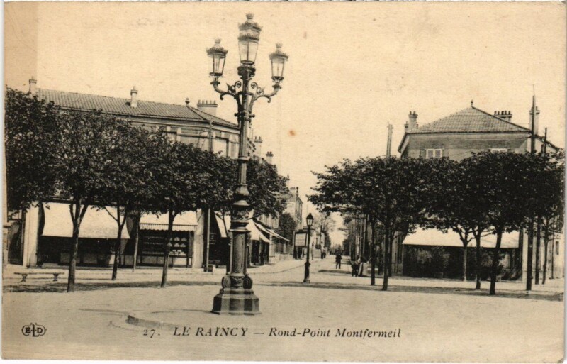 Carte postale ancienne Le Raincy Rond-Point Montfermeil à Montfermeil