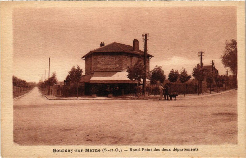 Carte postale ancienne Gournay-sur-Marne Rond-Point des Deux Departements à Gournay-sur-Marne
