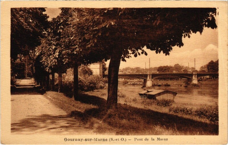 Carte postale ancienne Gournay-sur-Marne Pont de la Marne à Gournay-sur-Marne